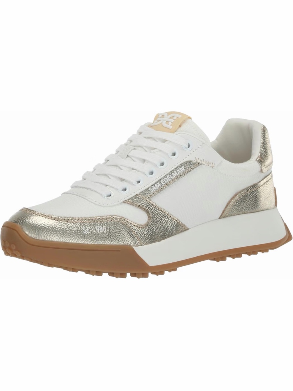 Sam Edelman Layla Sneakers White & Gold Size 8 | Like New